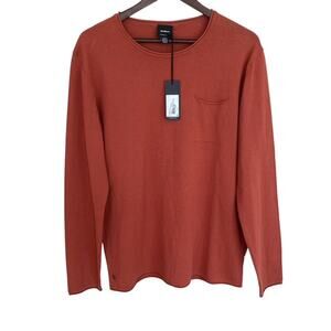 Strellson Cotton Apricot Crewneck Raw Hem Pullover - XL